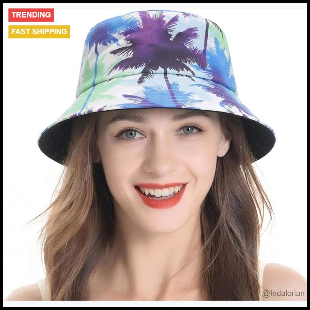 Cotton Polyester Bucket Hat Packable Sun Protection Travel Casual Fisherman Cap